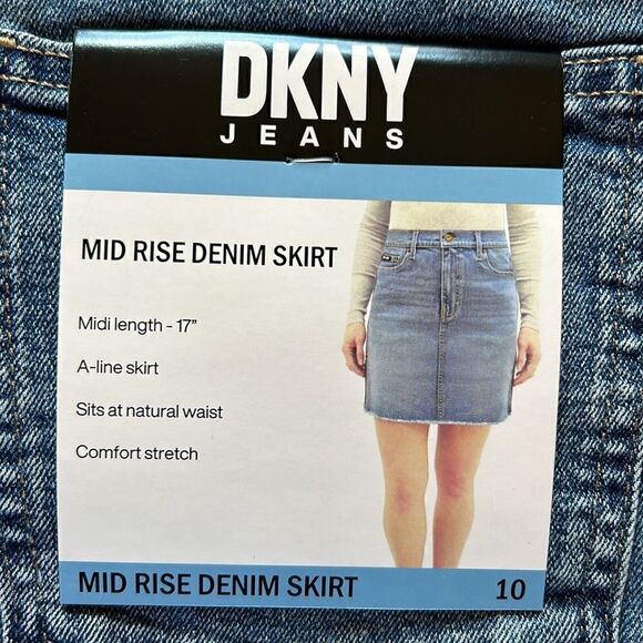 NEW DKNY Mid Rise Denim Skirt - Picture 6 of 9
